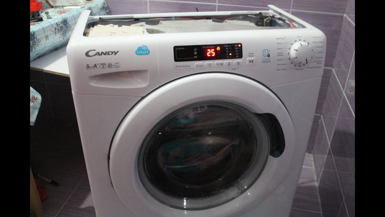 Ремонт стиральной машины, постоянно набирает воду на примере Candy CS34. Constantly gaining water