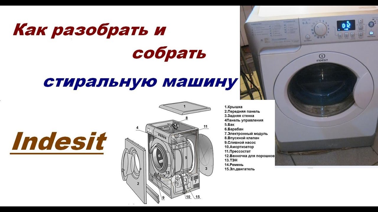Разборка и сборка стиральной машины Indesit, Индезит