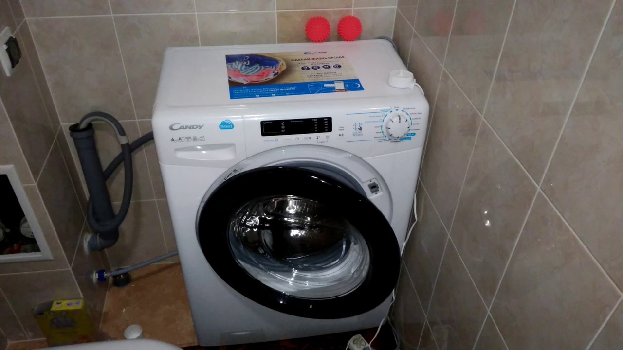 Обзор-отзыв о стиральной машине Candy CSS34 1062DB1-07 плюс удобная самодельная сушилка в ванную.