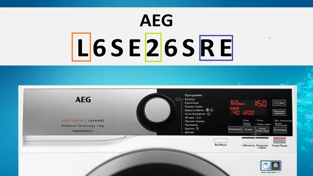 Расшифровка маркировки стиральных машин AEG